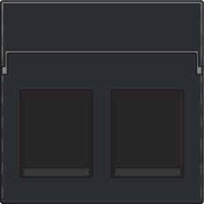Středový kryt datazásuvky 2xRJ-BLACK COATED NIKO 161-65200