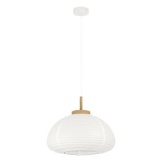 Závěsné svítidlo SUMMERHILL d550 bílá/dřevo/papír 1X40W IP20 EGLO 44065