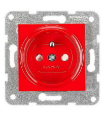 Zásuvka ČSN bezpečnostní clonka, bezšroubové svorky, červená SCHRACK EV101255--