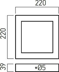 XFORM SQ. SURF. FITTING  22W 220-240V AC