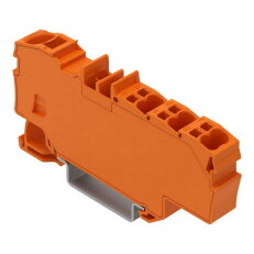 Distribuční svorka, S ovládacími otvory, 1× 6 mm2 / 6× 1,5 mm2, Oranžová