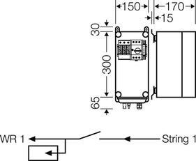Připojovací skříň FV 1x string, 1x vstup střídače se spínačem HENSEL MI PV 2111