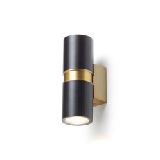 MANO nástěnná černá/česaná mosaz 230V GU10 2x8W IP54 RENDL R14128