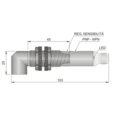 Optoelektronický senzor d18 mm AECO FT18SP-CP20 90 H