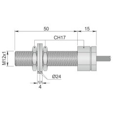 Válcový magnetický senzor Atex plyn/prach AECO SMC-12 NO SS BC HF LC10 AGD1