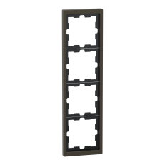 Krycí rámeček, Merten D-Life kov, čtyřnásobný, mocca, kov SCHNEIDER MEG4040-6552