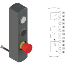 Ovládací jednotka BN 3 prvky (konfigurace A94) IP65 PIZZATO BNAC3ZA94