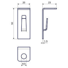 Boční závěs KOPOS INOXDZBZ_IX