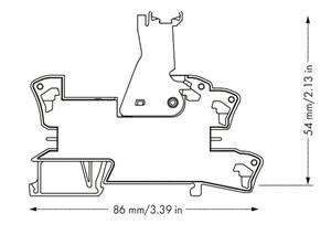 Reléový modul, vstupní jmenovité napětí DC 48 V, 1 přepínací kontakt, šedá