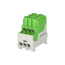 Blok pro rozdělení fází UVB 100 PE 1pól. 101A AL/CU 1000V zelený na DIN 1003204