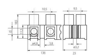 Šroubová svorkovnice H-10MM2 PP M, 12 pinová, 10mm2, KANLUX 26433