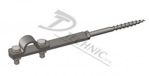 DOT vrut 160 d20 Cu Držák ochranné trubky a jímače d18-20 - s vrutem - 8x160 mm