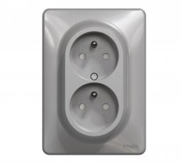 Sedna D/E Zásuvka dvojnásobná 230V 16A, Aluminium SCHNEIDER SDD313211C