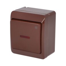 GALATEA IP44 Přepínač křížový podsvětlený č.7So (hnědá) FAMATEL 5348-06