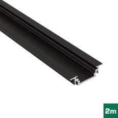 AL profil FKU12 BC/UX pro LED, bez plexi, 2m, černý elox FK TECHNICS 4738428