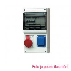Zásuvková rozvodnice jištěná D231 2x16A, jištění: 1xC16/3 SCAME D231.0020-1