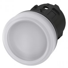 světelná signálka, 22 mm, kulatá, materiál: plast, barva: bílá, čočka, hladká