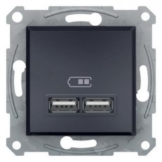 Asfora 2xUSB nabíjecí konektor 2.1A, antracit SCHNEIDER EPH2700271