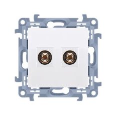 Reproduktorová zásuvky jednoduchá, průřez vodiče pro výstup 6 mm2, bílá