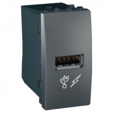 Unica USB 2.0 nabíjecí konektor, Grafit SCHNEIDER MGU3.428.12