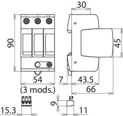 Svodič přepětí Typ 2 DEHNguard M 908219