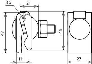 Připojovací svorka litina/Zn rozsah uchycení pasovina 0,4-12mm, pro prům. 7-10mm