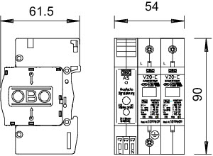 OBO V20-C 2+AS-280 Svodič přepětí, typ 2, 2P s akust.sig., 280V