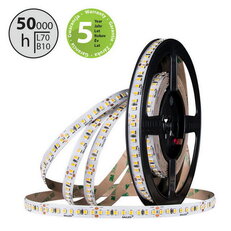 LED pásek SMD2835 CW, 160LED/m, 9W/m, DC 24V, 1160lm/m, CRI90, IP20, 10mm, 5m