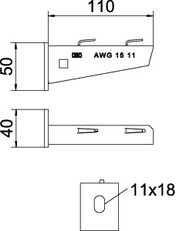 Nástěnný výložník OBO AWG 15 11 A2 pro mřížový žlab B110mm Nerez ocel
