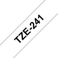 Páska BROTHER TZe-241, bílá/černá (18mm, laminované)