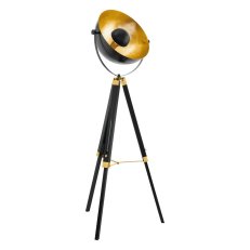 Stojací svítidlo COVALEDA černá/MS/zlatá 60W IP20 EGLO 49618