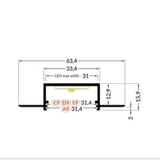 AL profil FKU78-04 pro LED, bez plexi, 1m, surový FK TECHNICS 4739567