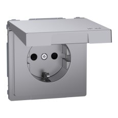 Zásuvka Merten D-Life 250V/16A SCHUKO IP44 Stainless Steel MTN2314-6036