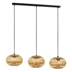 Závěsné svítidlo AMSFIELD 1 3xE27 černá/přírodní 3X40W IP20 EGLO 43863
