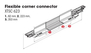 Pružný rohový konektor DALI bílý NORDIC ALUMINIUM XTSC623-3