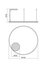 Závěsné svítidlo ORBIT SU LED 66W 4000K D1000 SAND BLACK-DALI REDO 01-1963-DALI
