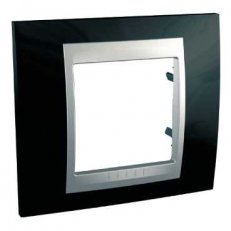 Unica Top rámeček jednonásobný Rhodium Black/Aluminium SCHNEIDER MGU66.002.093