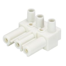 zásuvka na kabel, 3-pól, bez krytu, šroubové svorky, gesis, bílá