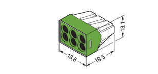 Spojovací krabicová svorka, 6x 0,75-2,5mm2 (CYA) WAGO 773-116
