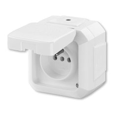 ABB Variant+ Zásuvka jednonás.s ochran.kolíkem,sVíčkem,pro průběž.montáž,IP54