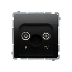 Anténní zásuvka R-TV průchozí útlum:10dB černá matná :3015 BMZAP10/1.01/49