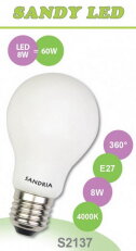 Sandy S2137 SANDY LED E27 A60 8W 4000K OPAL 360°