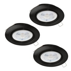 Zápustné svítidlo FAVAZZINA SET d85 černá IP44 3X4W IP44 EGLO 901758