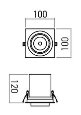 XSLIDE REC. FITTING 1x12W 220-240V AC 30