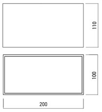 XSMOOTH RECTANG. CEILING FITTING 20W 220