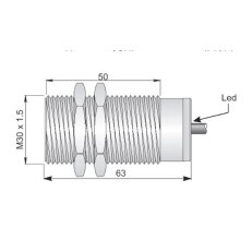 Celokovový indukční senzor AECO SMF30-C10 NPN/PNP NC