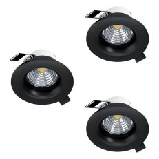 Vestavné svítidlo SALICETO 3XLED d88 14,4W IP20 černá EGLO 902278