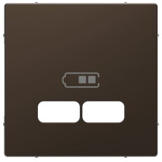 Centrální deska, Merten System D, pro USB nabíječky, mocca, plast MEG4367-6052