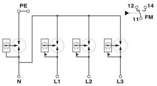 Kombinovaný svodič typu 1+2+3 FLT-MB-T1-264/25-3+1-UT-R PHOENIX CONTACT 1461304