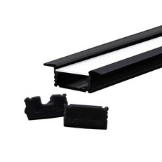 Zapuštěný profil pro LED pásky ORO PROFIL UNI IN BLACK 2M C SET LED-POL ORO32044